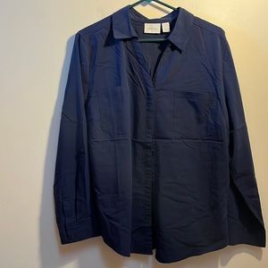 Chico’s button down shirt - navy - size 3